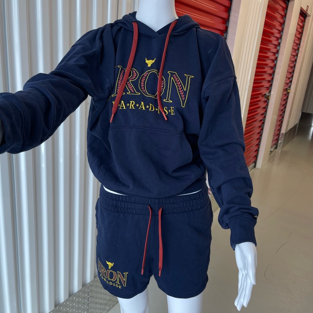 Under Armour Navy Hoodie Shorts Set Sportswear